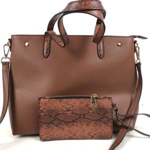 NWT TERRE FASHION VEGAN LARGE SATCHEL SHOULDER BAG‎
